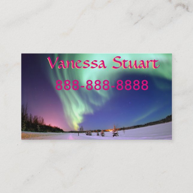 Tarjeta de visita de Borealis de la aurora (Anverso)
