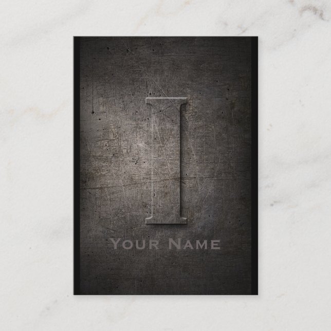 Tarjeta de visita de Bronce Metalizado Monogramada (Anverso)