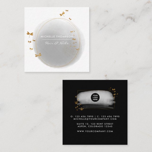 Tarjeta de visita de Brushstrot Square (Anverso / Reverso)