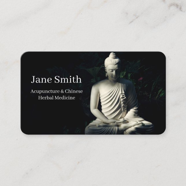 Tarjeta de visita de Buda de acupuntor (Anverso)