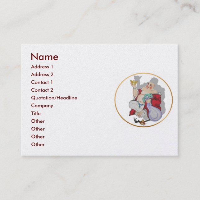 Tarjeta de visita de Buda Lucky (Anverso)