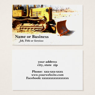 tarjeta de visita de bulldozer