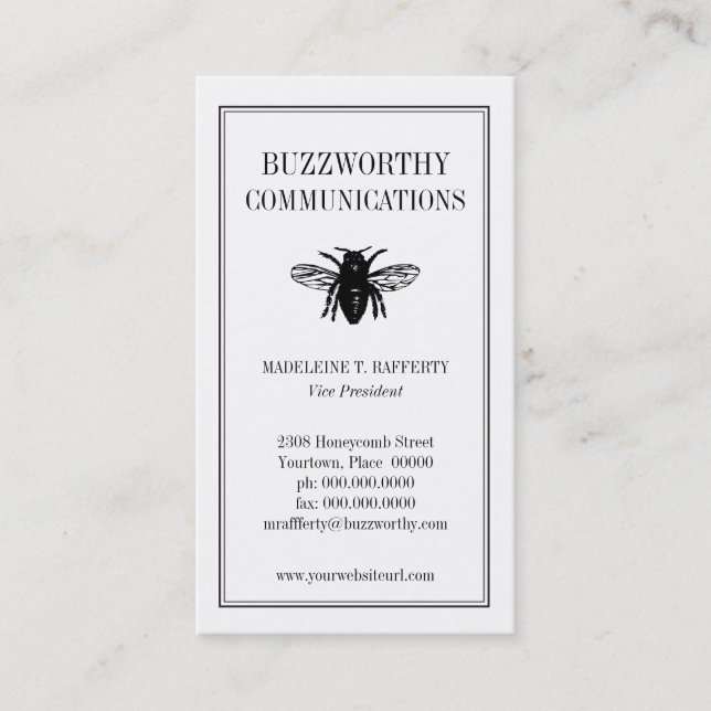 Tarjeta de visita de Buzzworthy (Anverso)