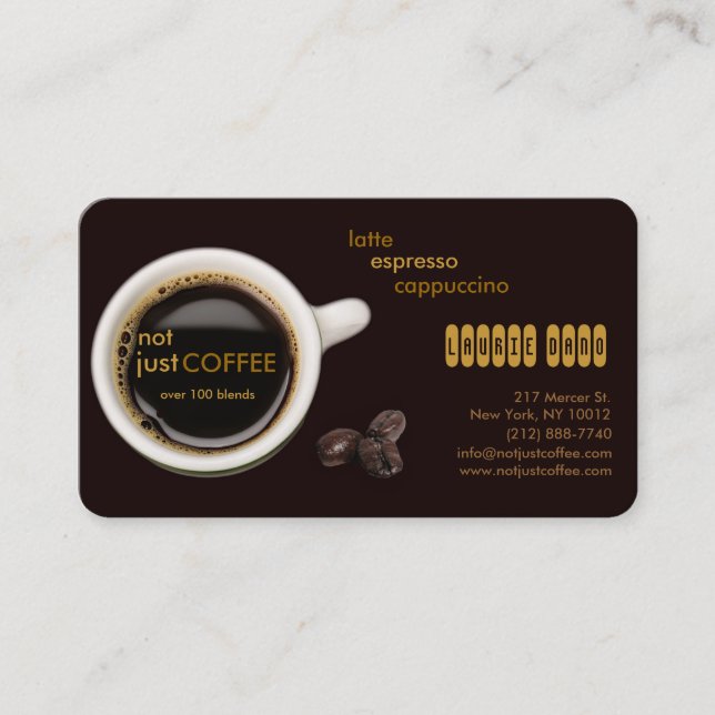 tarjeta de visita de cafetería (Anverso)