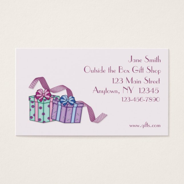 Tarjeta de visita de caja de regalo (Frente)