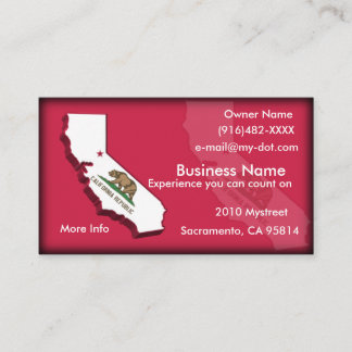 Tarjeta de visita de California