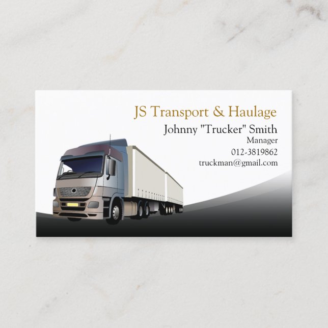 Tarjeta de visita de camionero Haulage (Anverso)
