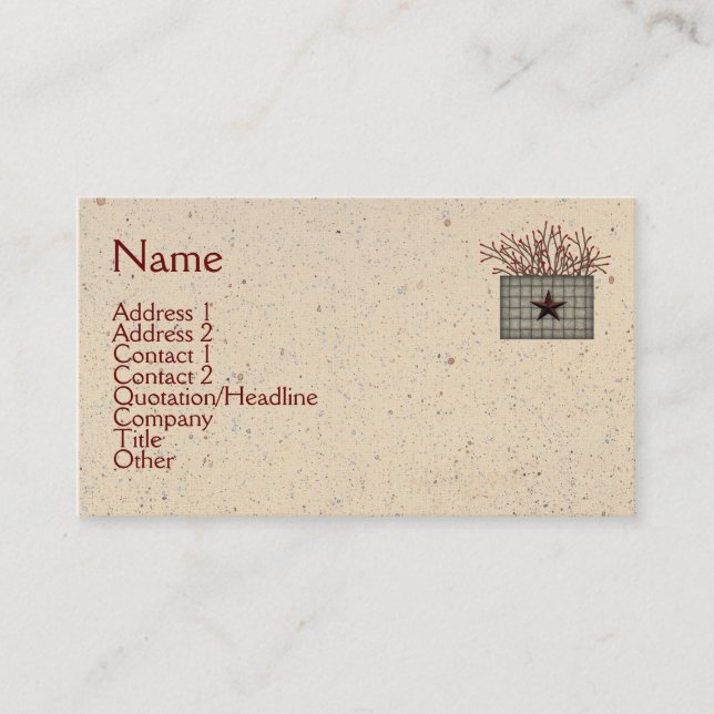 Tarjeta de visita de canasta primaria (Anverso)