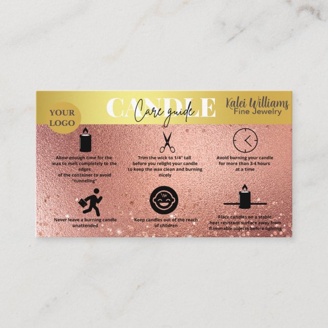 Tarjeta de visita de Candlage Care (Anverso)