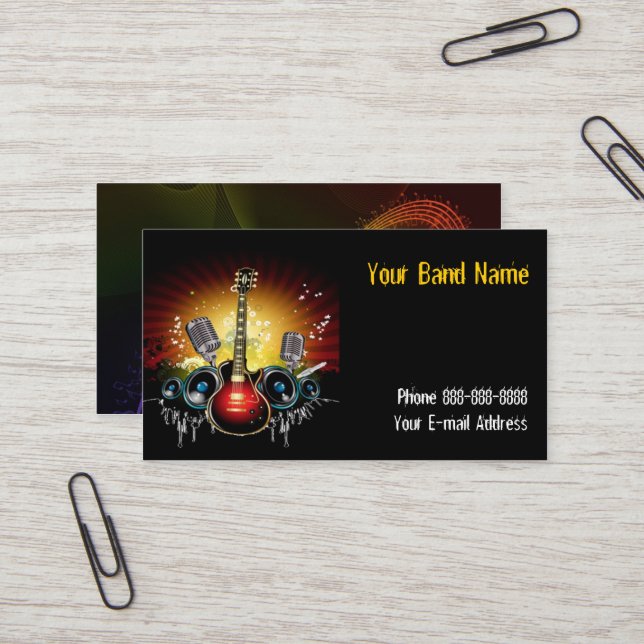 Tarjeta de visita de cantante de banda (Anverso/Reverso In Situ)