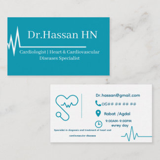 Tarjeta de visita de cardiólogo