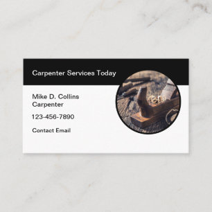 Tarjeta de visita de carpintería moderna simple