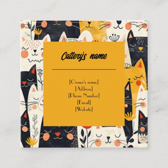 Tarjeta de visita de Cataterías (Anverso)