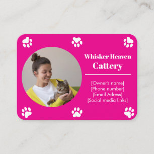 Tarjeta de visita de Cattery para personalizados