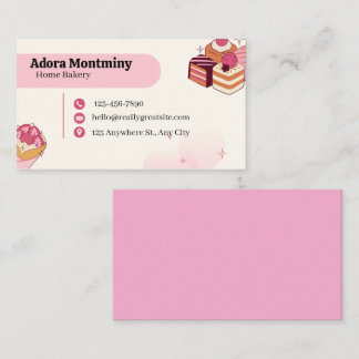 Tarjeta de visita de chef pastelero elegante – Con