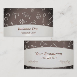 Tarjeta de visita de chef personal o restaurante