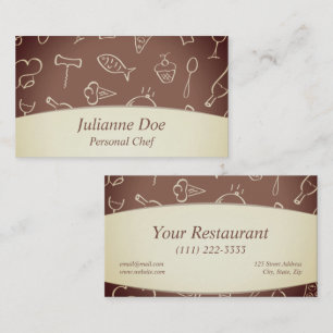 Tarjeta de visita de chef personal o restaurante