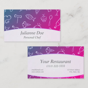 Tarjeta de visita de chef personal o restaurante