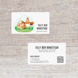 Tarjeta de visita de Chicken Hen Egg QRCode person