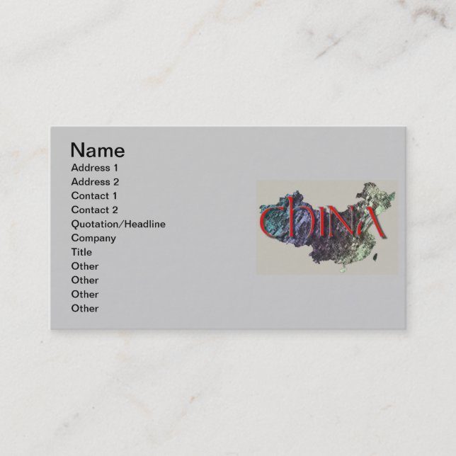 Tarjeta de visita de China (Anverso)