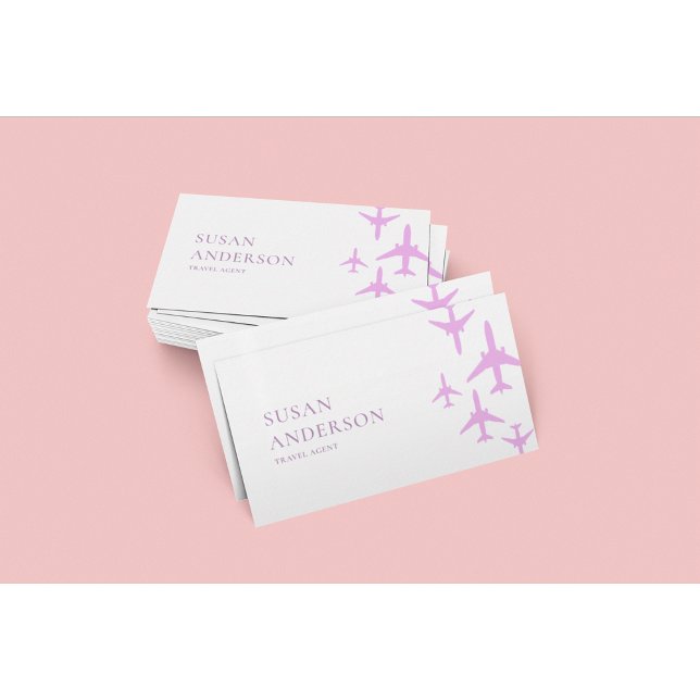 Tarjeta de visita de chorro rosa - Diseño de viaje (Subido por el creador)