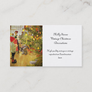 Tarjeta De Visita De Christmastime niño pequeño y Julgran otra vez