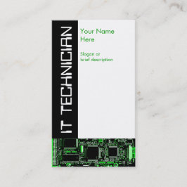Tarjeta de visita de Circuit Green 2 'IT Technicia