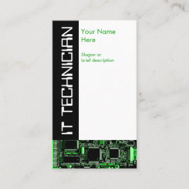 Tarjeta de visita de Circuit Green 2 'IT Technicia