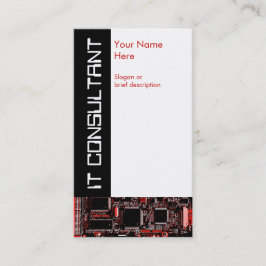 Tarjeta de visita de Circuit Red 2 'IT Consultant'
