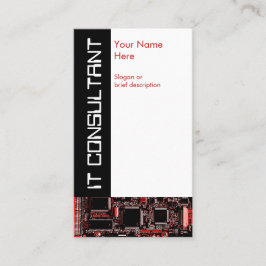 Tarjeta de visita de Circuit Red 2 'IT Consultant'