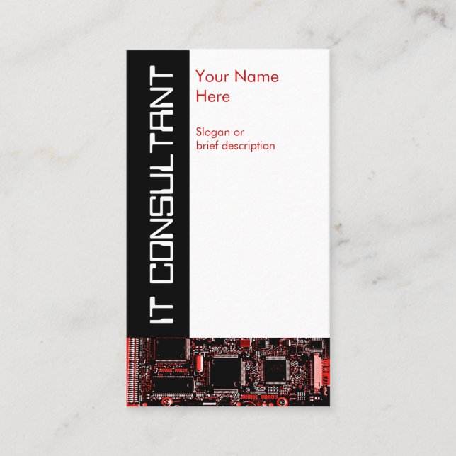 Tarjeta de visita de Circuit Red 2 'IT Consultant' (Anverso)