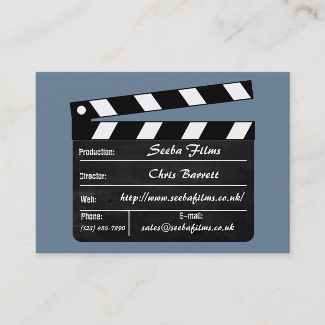 Tarjeta de visita de Clapperboard (Anverso)