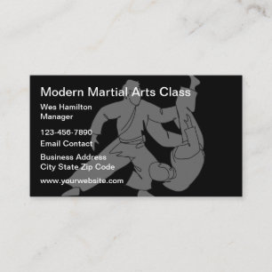 Tarjeta de visita de clase de artes marciales mode