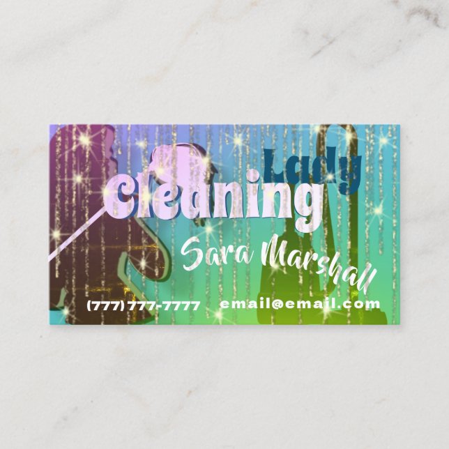 Tarjeta de visita de Cleding Lady Sparkle (Anverso)