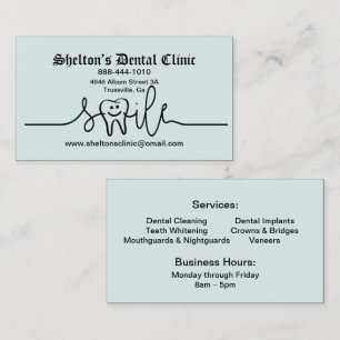 Tarjeta de visita de clínica dental