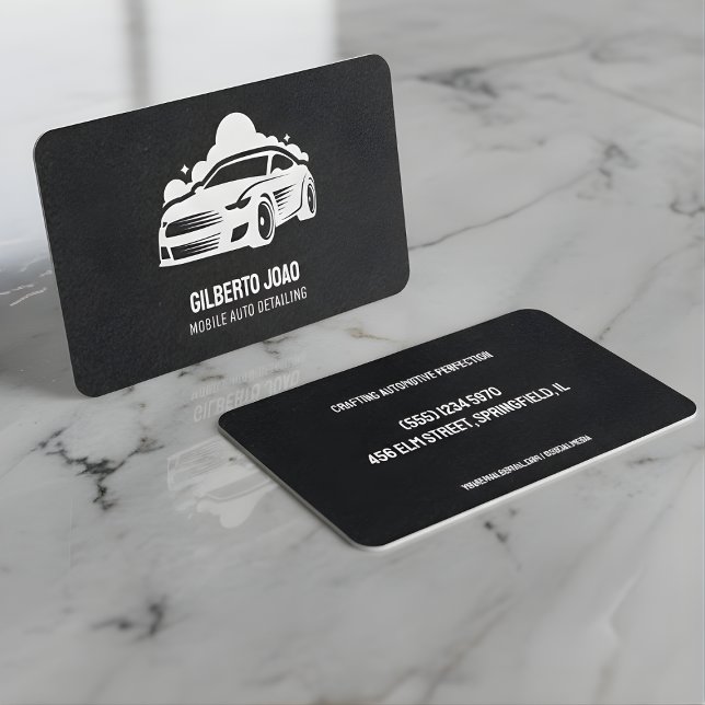 Tarjeta De Visita 🧽 de coche móvil de alta velocidad (Mobile Car Detailing Premium Business Cards)
