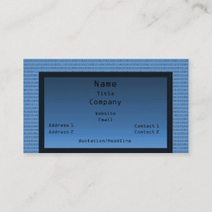 Tarjeta de visita de código binario, azul