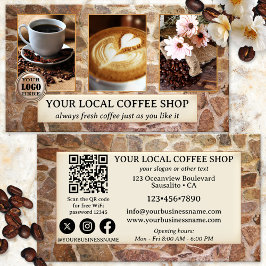 Tarjeta de visita de código QR de foto para cafete