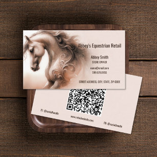 Tarjeta de visita de código QR ecuestre de caballo