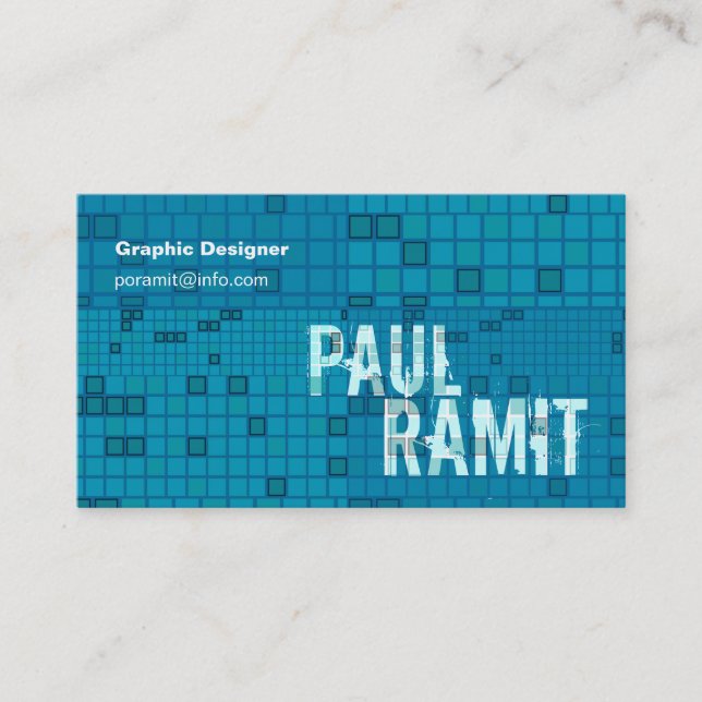 Tarjeta de visita de cogida de océano del azul del (Anverso)