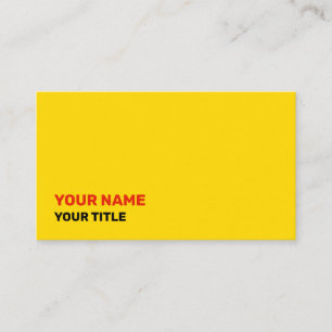 Tarjeta de visita de color amarillo intenso