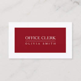 Tarjeta De Visita De color rojo oscuro profesional del vendedor de