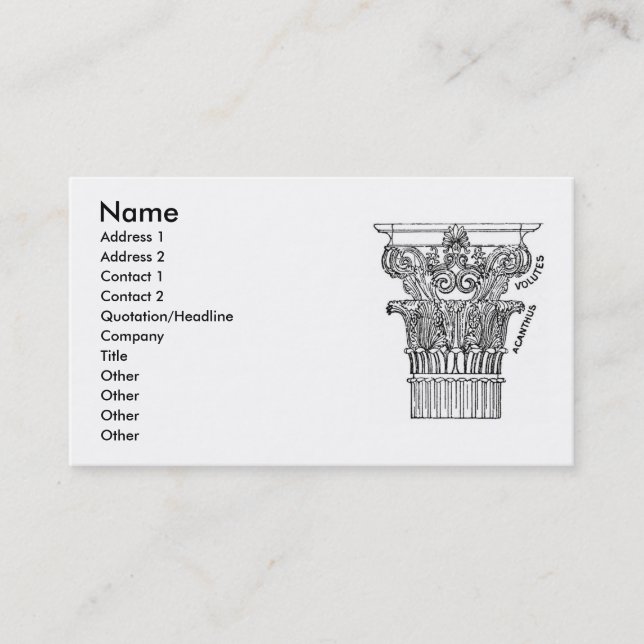 Tarjeta de visita de columna griega (Anverso)