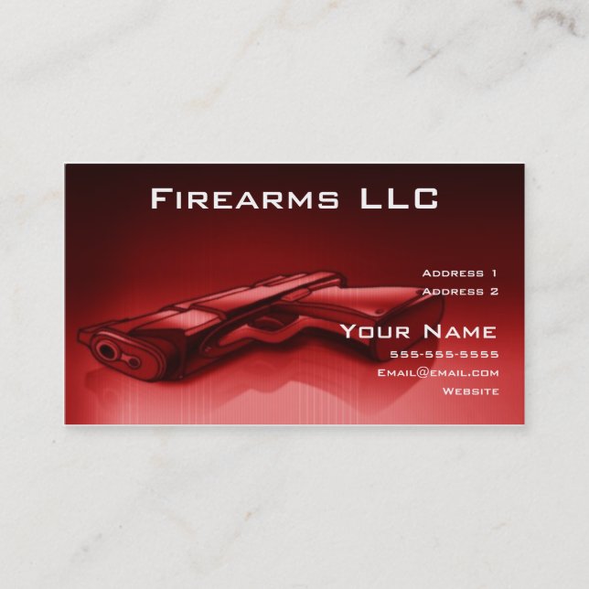 Tarjeta de visita de comerciante de armas de fuego (Anverso)