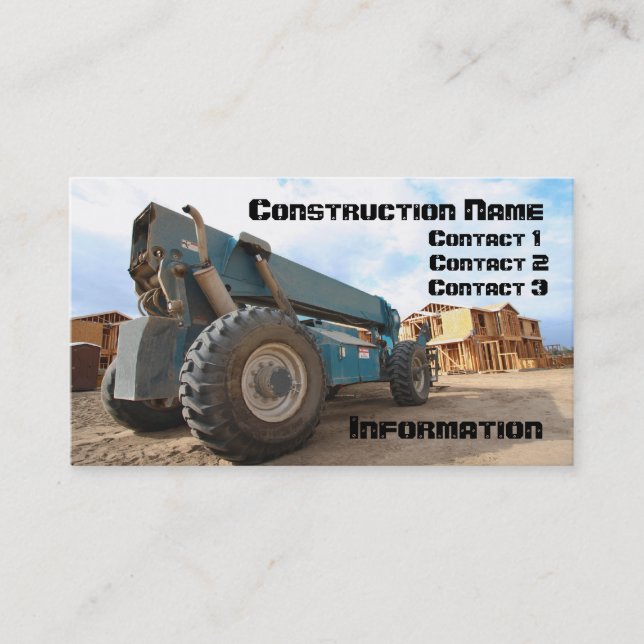 Tarjeta de visita de construcción (Anverso)