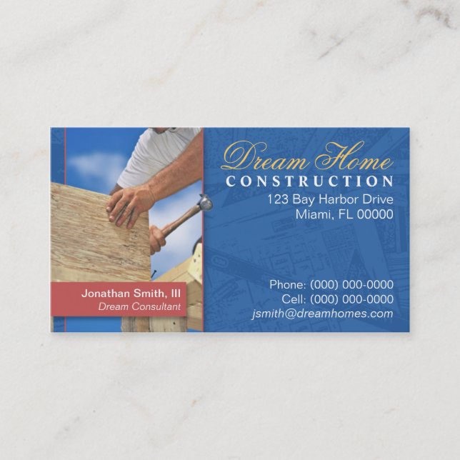 Tarjeta de visita de construcción (Anverso)