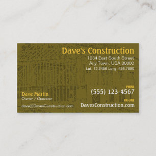 Tarjeta de visita de construcción