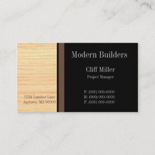 Tarjeta de visita de construcción de la madera