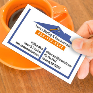 Tarjeta de visita de construcción de techos