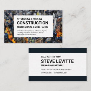 Tarjeta de visita de construcción - Línea aérea